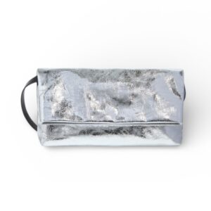 Borsa puff in pelle argento Liviana Conti