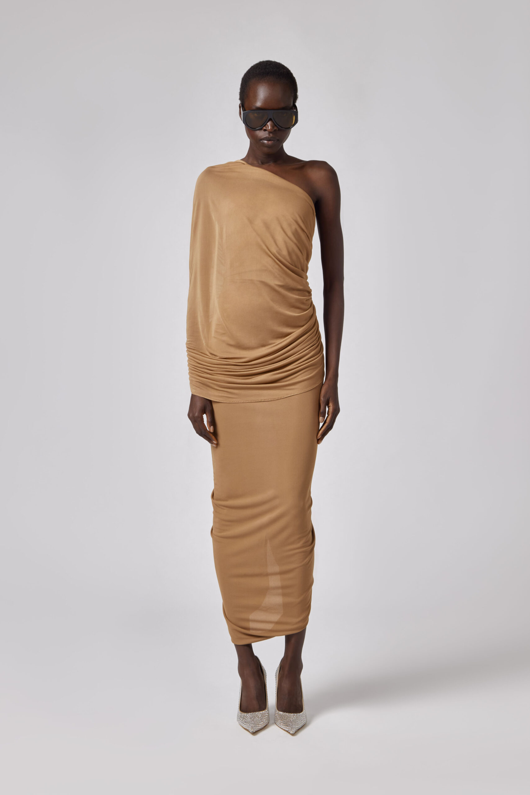 Abito midi con drappo Giuseppe di Morabito