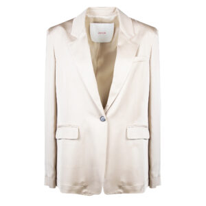 Giacca monopetto in satin di viscosa Jucca