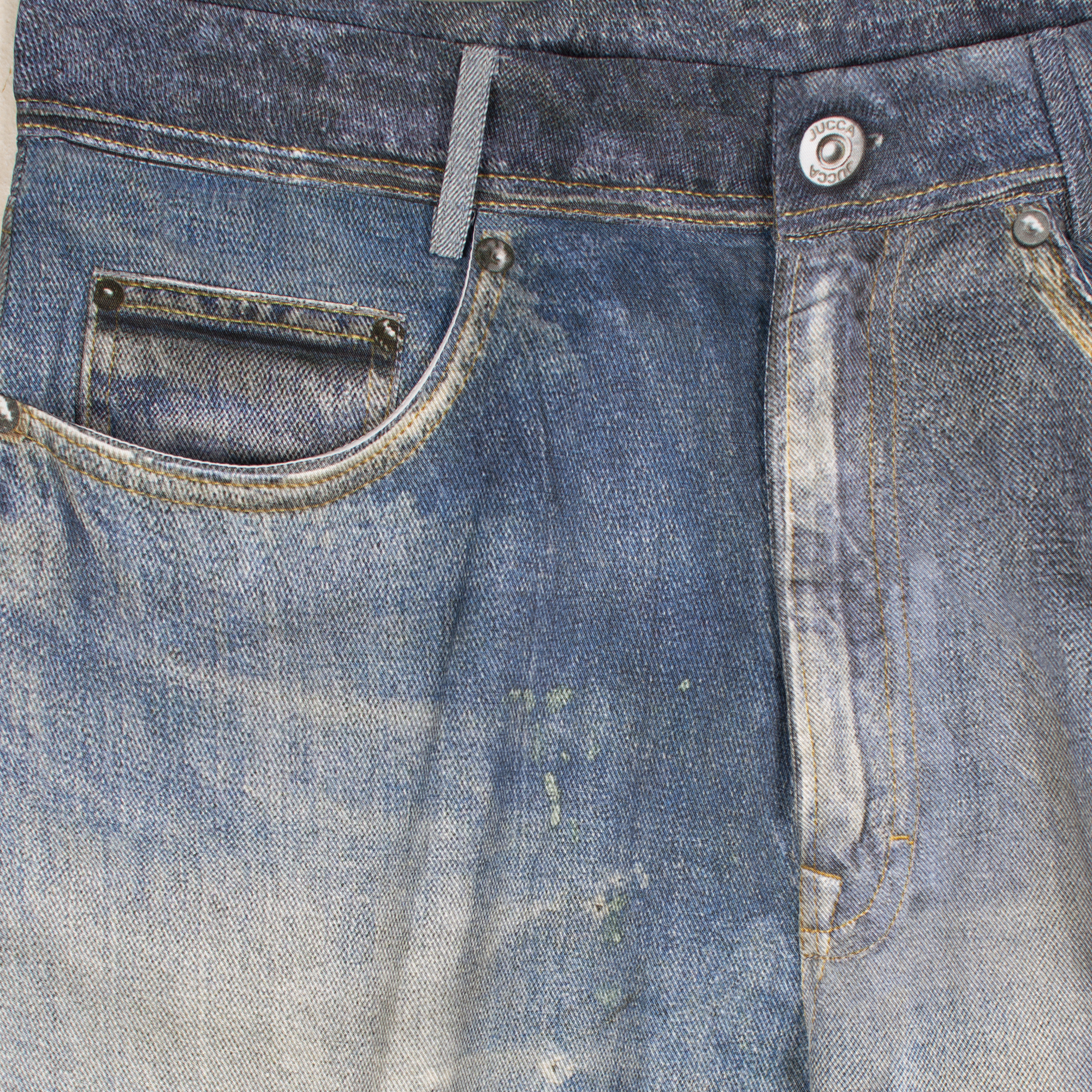 Pantalone in stampa denim chiaro Jucca