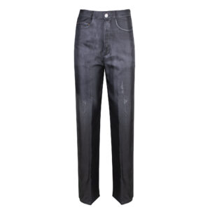 Pantalone in seta stampa denim scuro Jucca