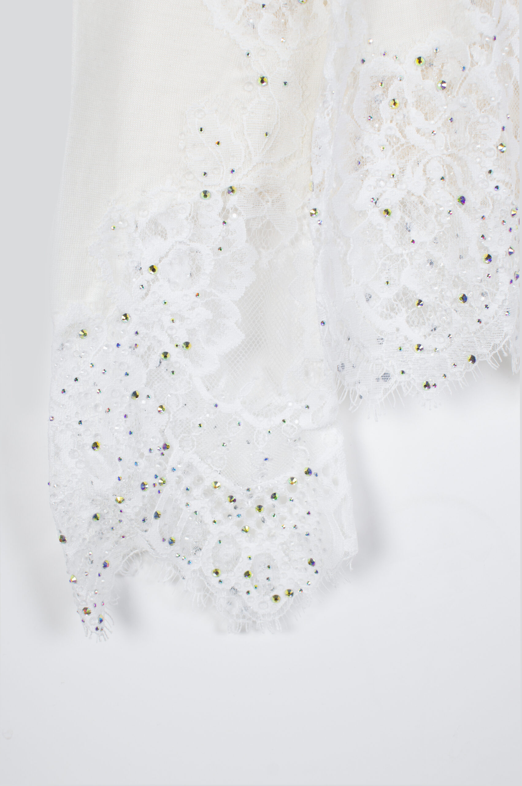 Maglia con intarsi pizzo chantilly e cristalli Ermanno Scervino