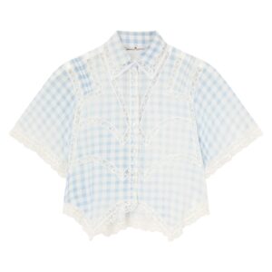 Camicia in seta Vichy e pizzo Valencienne Ermanno Scervino