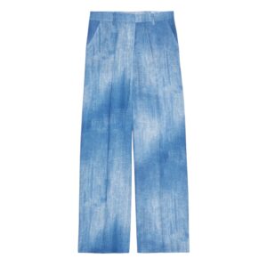 Pantaloni sartoriali in misto lino stampa denim Ermanno Firenze