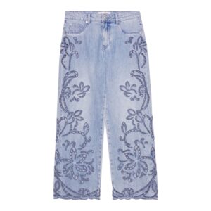 Jeans con ricamo sangallo Ermanno Firenze
