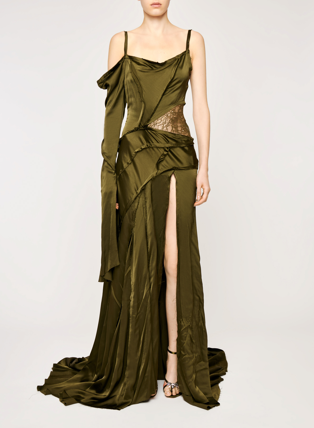 4A407A-e0c2966311884ecb8e60574438970d7f Abito lungo in seersucker di raso Blumarine