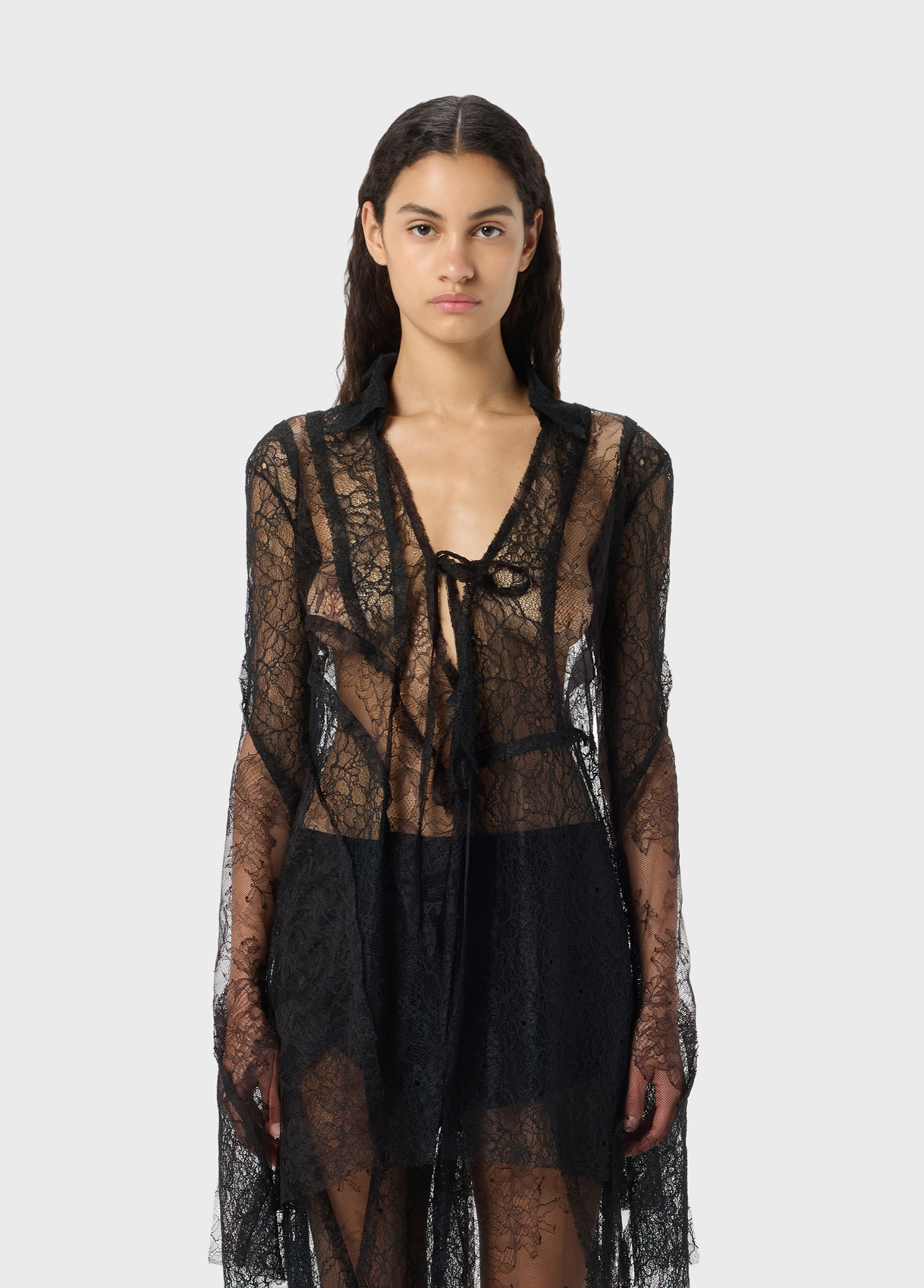 Evoto Camicia in pizzo chantilly Blumarine