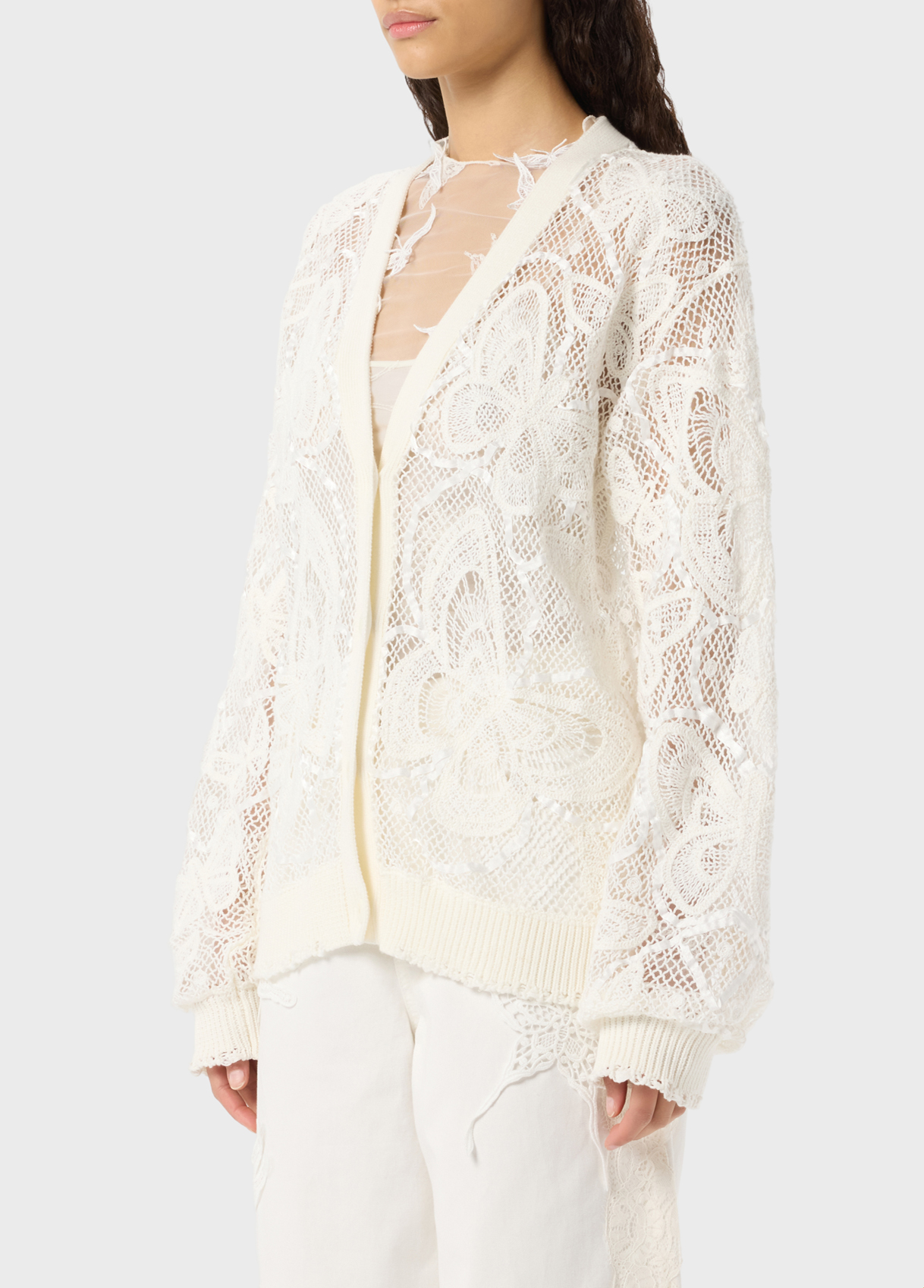 Evoto Cardigan a punto pizzo Blumarine