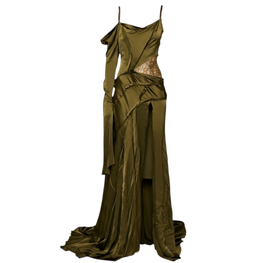 Photoroom_20260318_104222 Abito lungo in seersucker di raso Blumarine