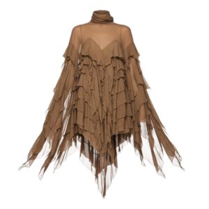 Abito corto in georgette e volant Blumarine