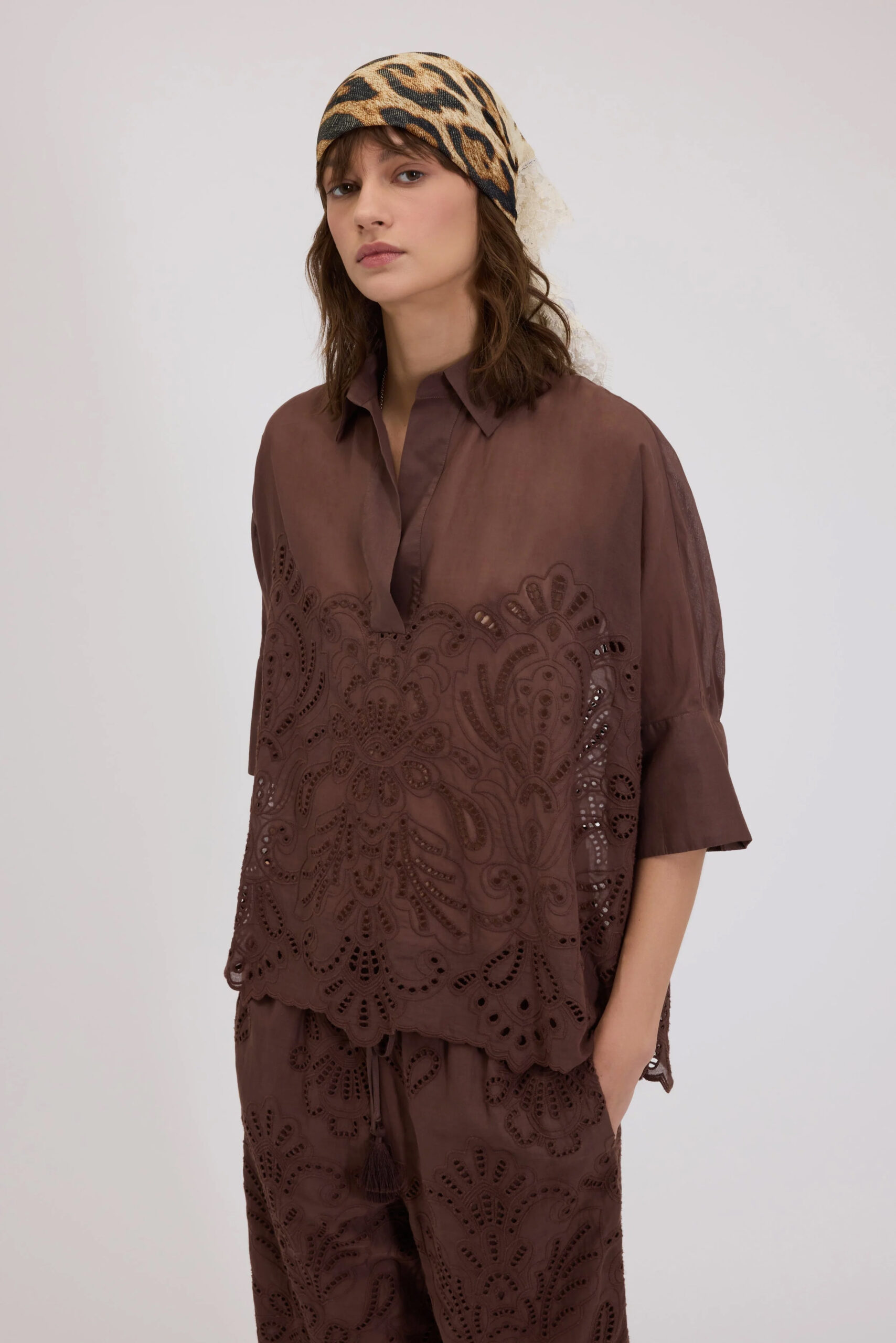 Camicia a kimono in mussola Ermanno Firenze