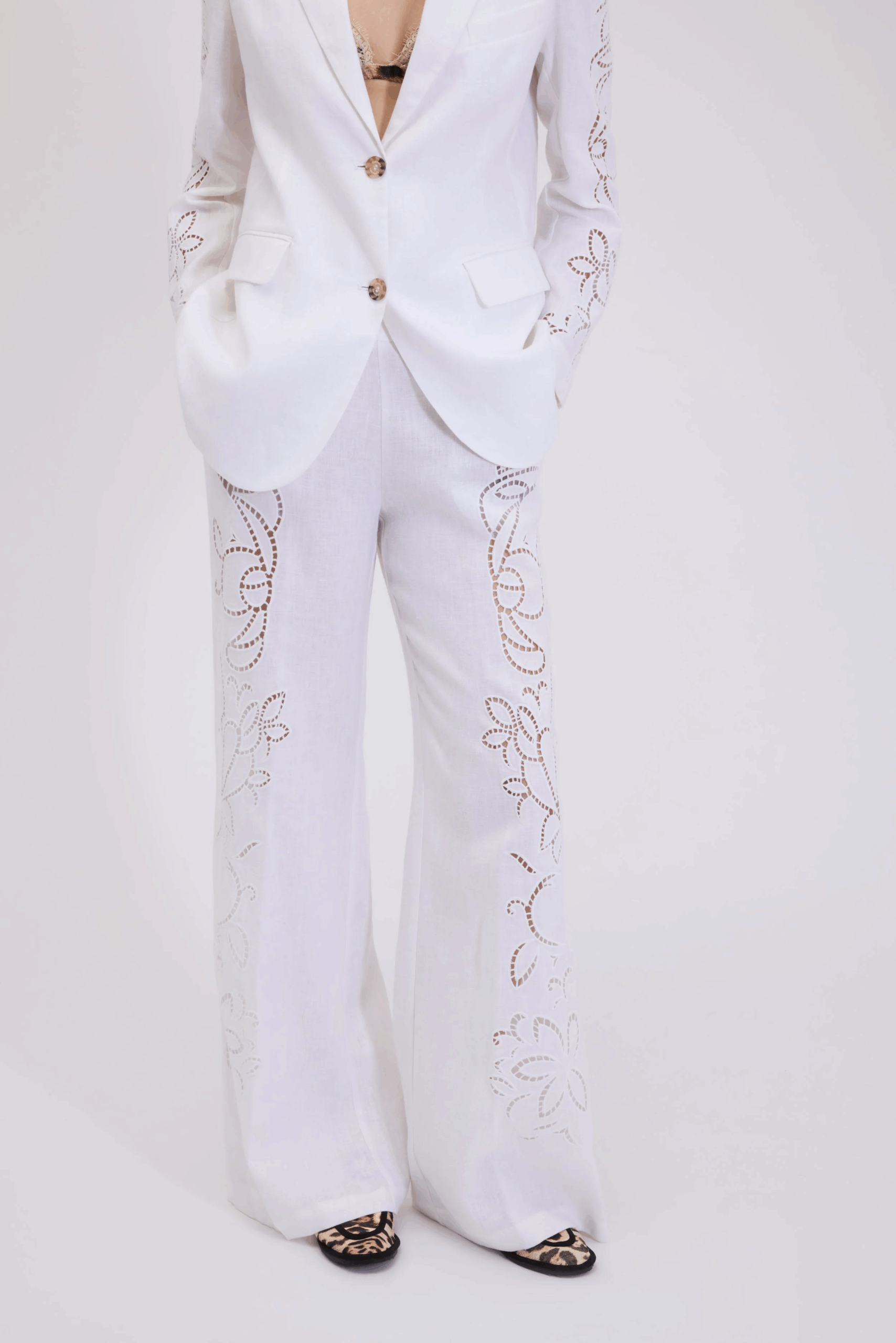 Pantaloni sartoriali in puro lino Ermanno Firenze