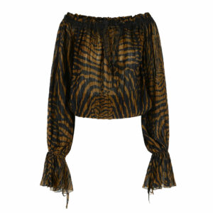Blusa in georgette plissè a stampa zebra Blumarine