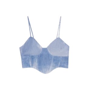 Bustier in georgette stampa denim Ermanno Firenze