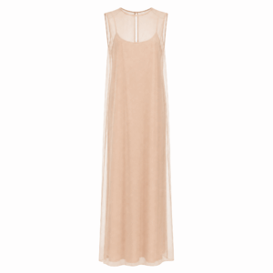 Abito nude lungo in crepe de chine N°21