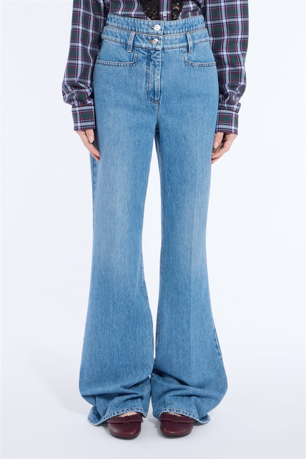 Jeans flare in denim light wash N°21