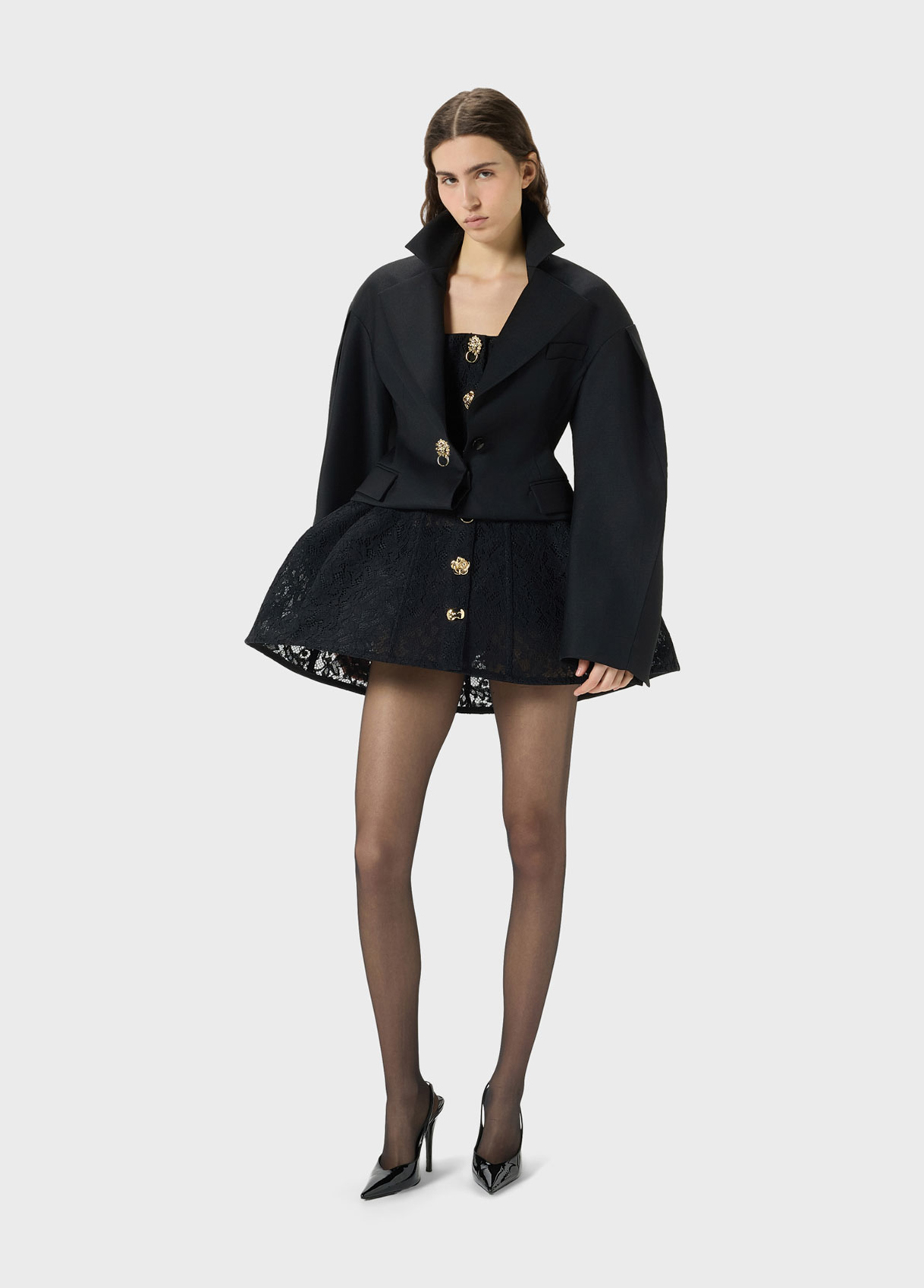 Giacca Cropped Sartoriale Blumarine con Spalle Scultoree