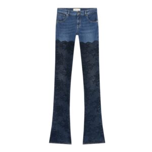 Jeans Low-Rise Blumarine con Inserto in Pizzo Smerlato