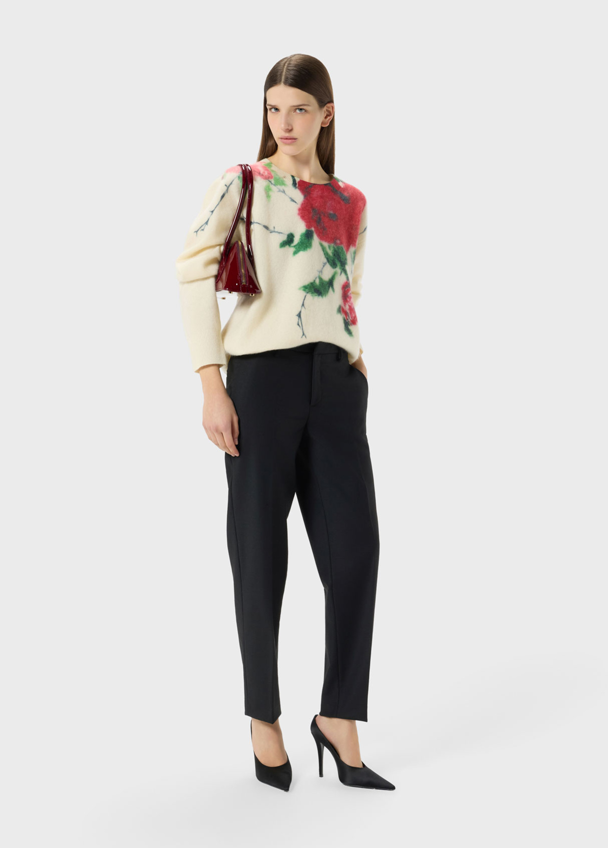 Maglione Oversize Blumarine con Stampa Rose Sfumate