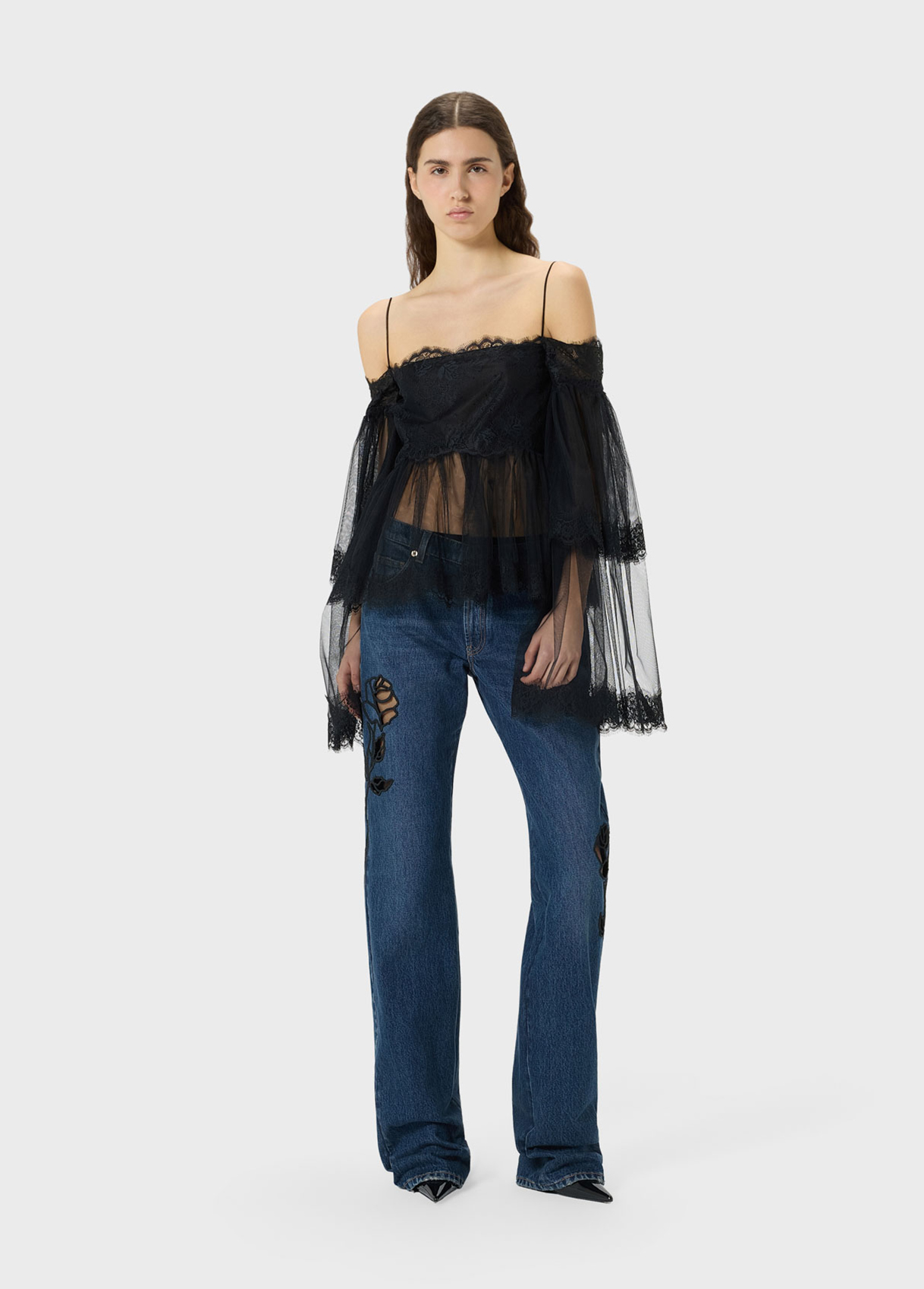 Jeans Straight-Leg Blumarine con Intagli Floreali “Cut-Out”