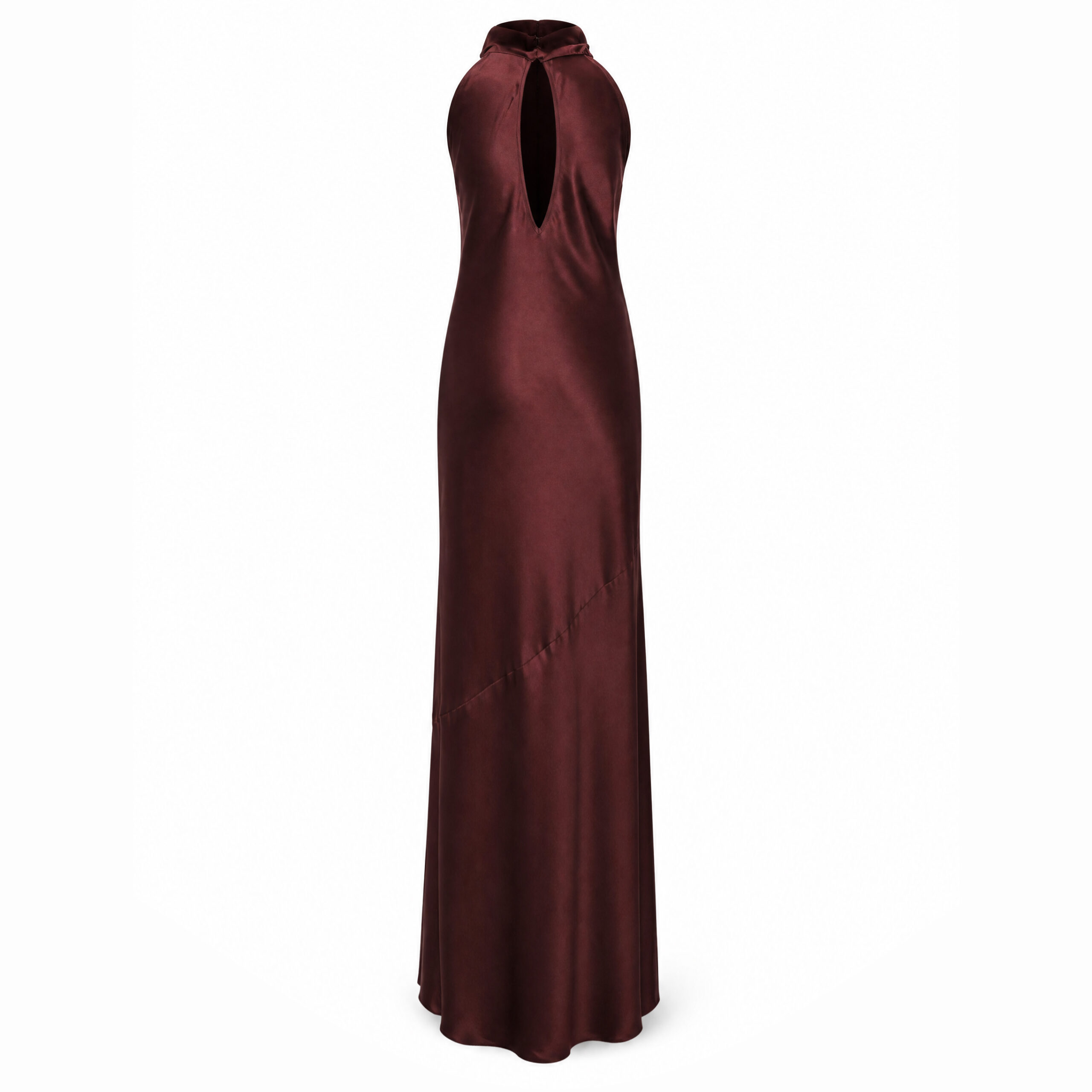 Abito Lungo con Jabot Frontale e Scollo a Goccia JUCCA