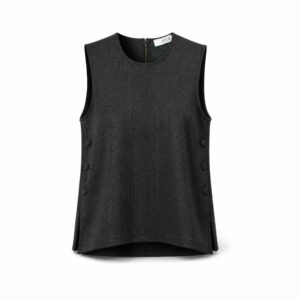Blusa Smanicata in Punto Milano Gessato Lurex con Bottoni Laterali JUCCA