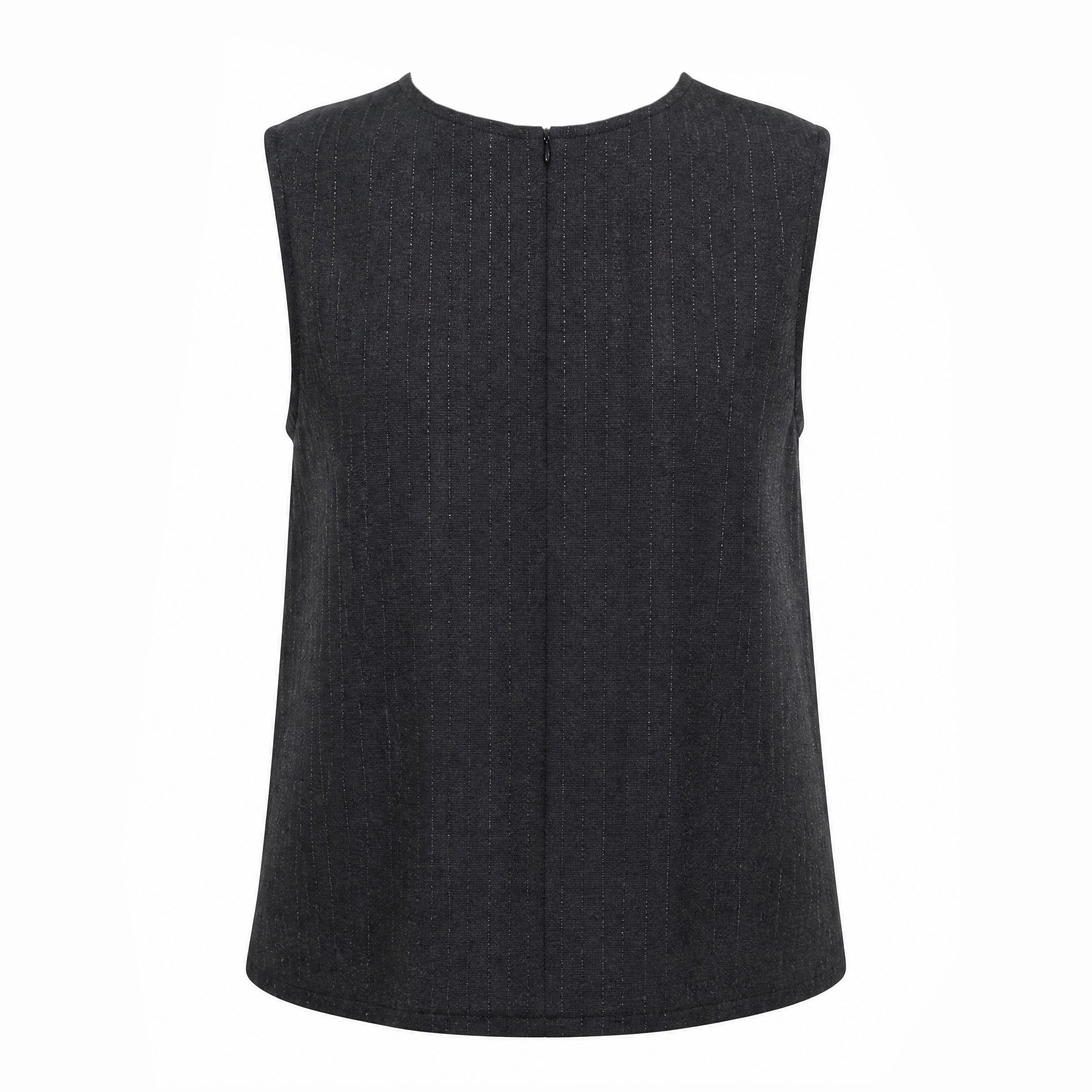 Blusa Smanicata in Punto Milano Gessato Lurex con Bottoni Laterali JUCCA