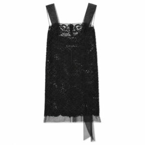 Abito corto in pizzo intagliato e organza Ermanno Scervino