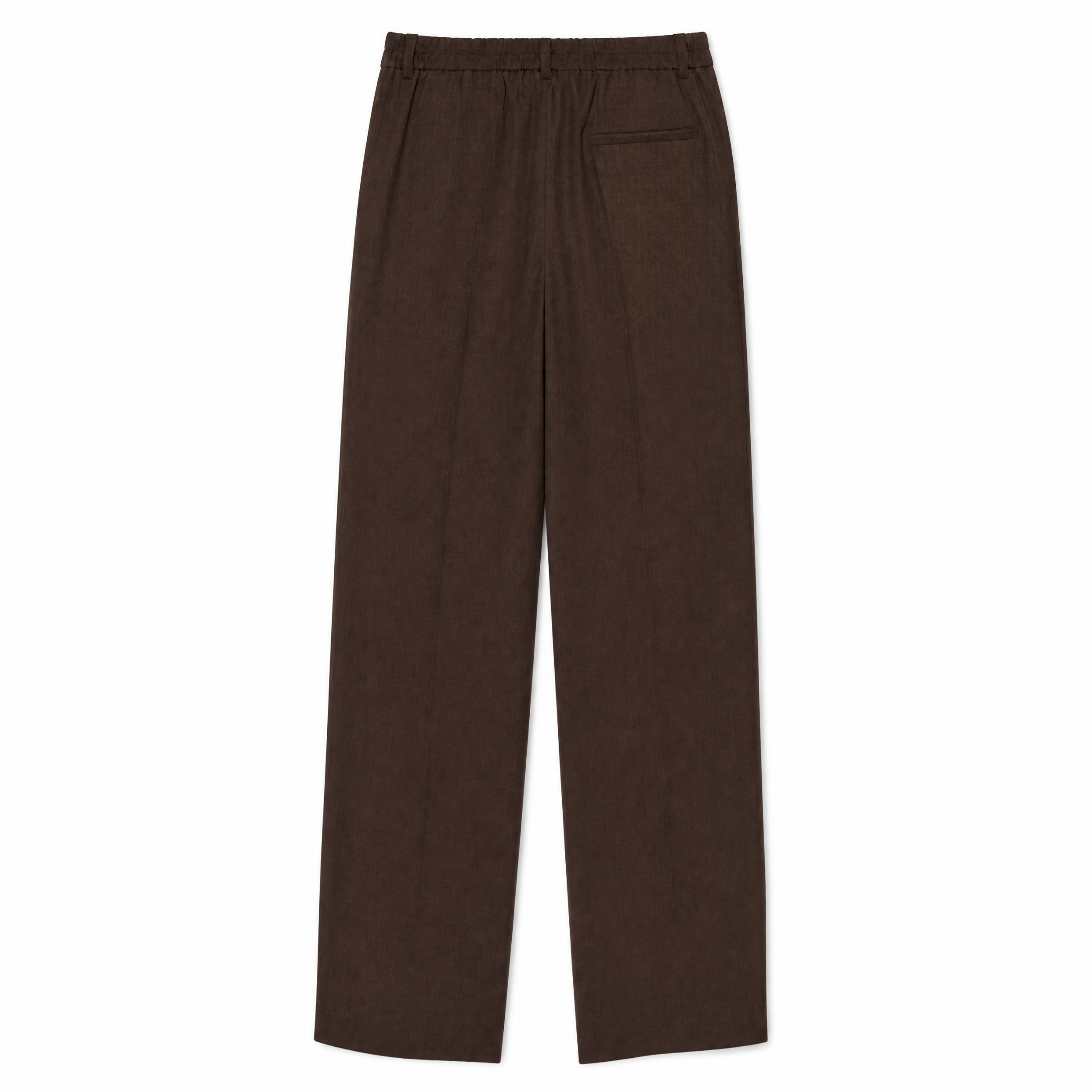 Pantaloni Gamba Larga in Fresco Lana Color Castagna JUCCA