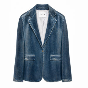 Blazer in Velluto con Stampa Trompe-l'Oeil Denim Effect JUCCA