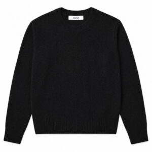 Maglia Girocollo in Misto Seta e Cashmere Nera JUCCA