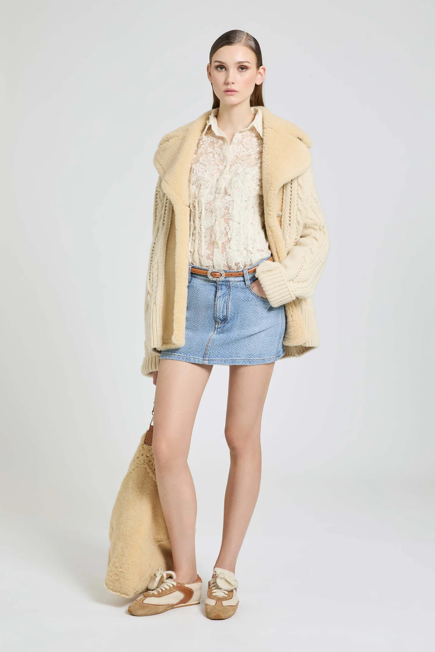 Camicia bustier in pizzo e tulle ricamato Ermanno Scervino