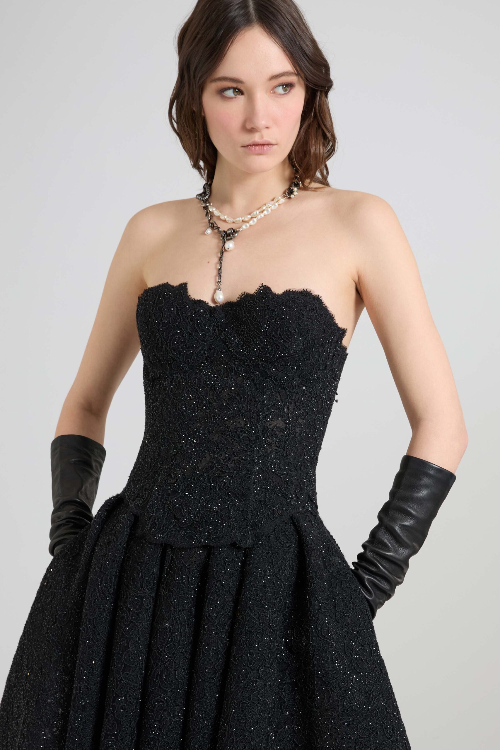 Top bustier in pizzo e cristalli Ermanno Scervino