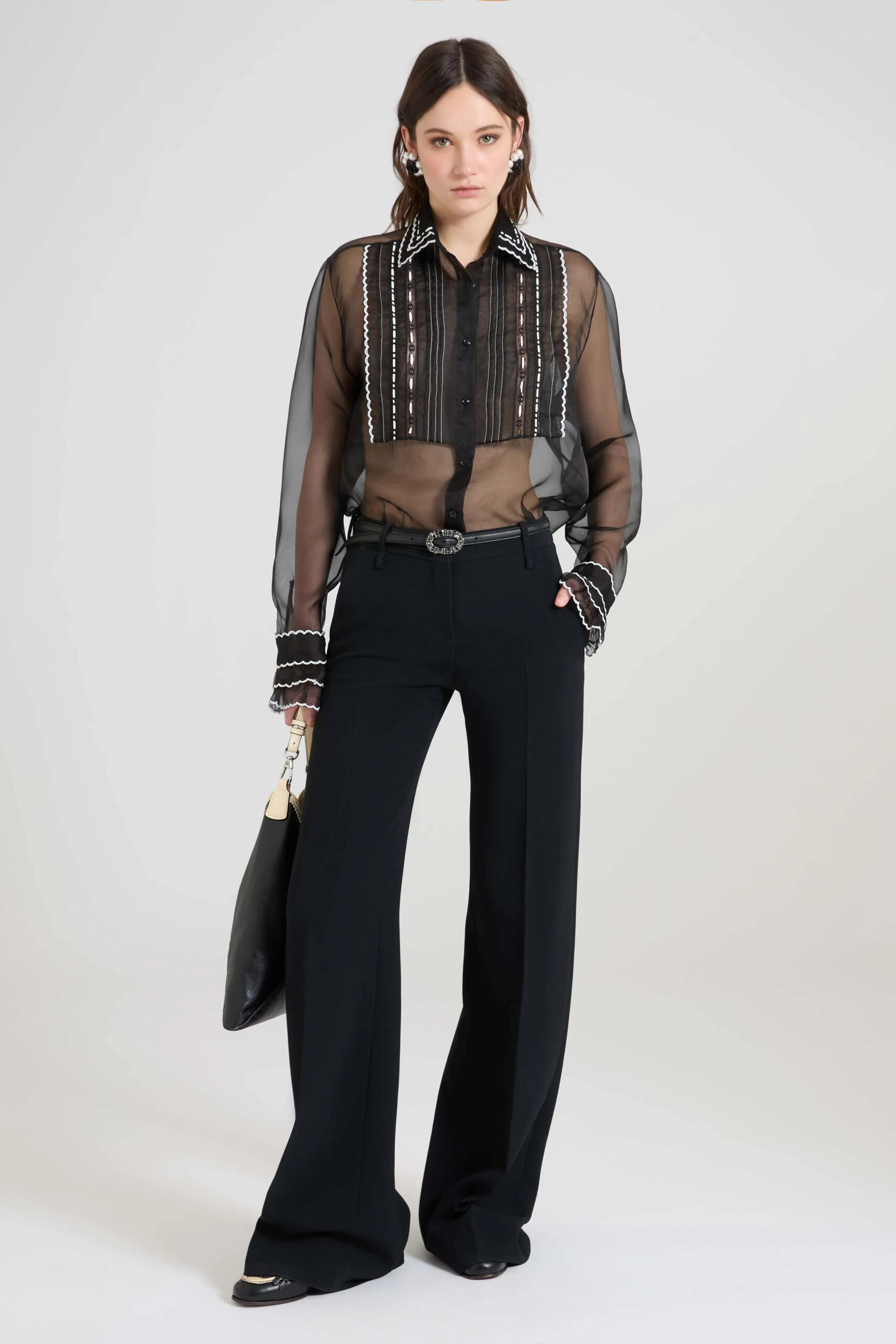 Pantaloni palazzo in cady di viscosa Ermanno Scervino