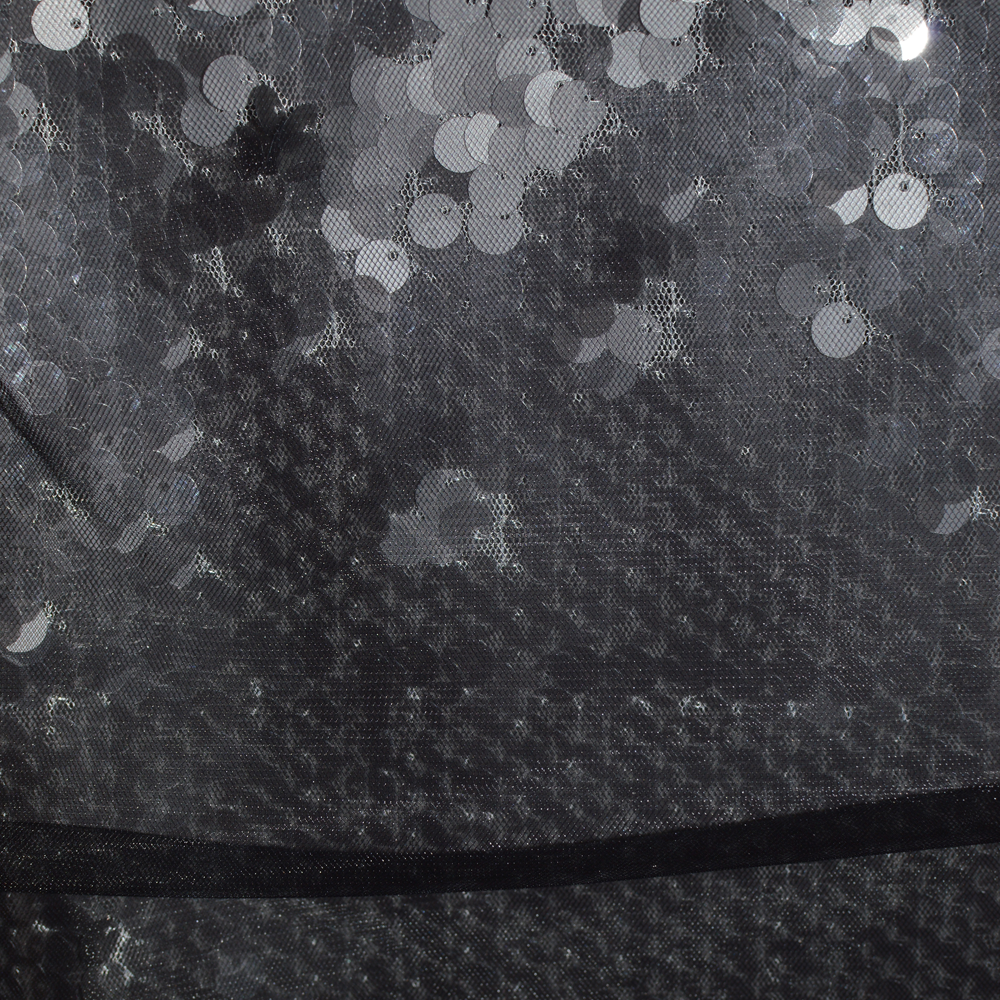 Gonna Longuette in Paillettes Antracite con Overlayer in Tulle JUCCA