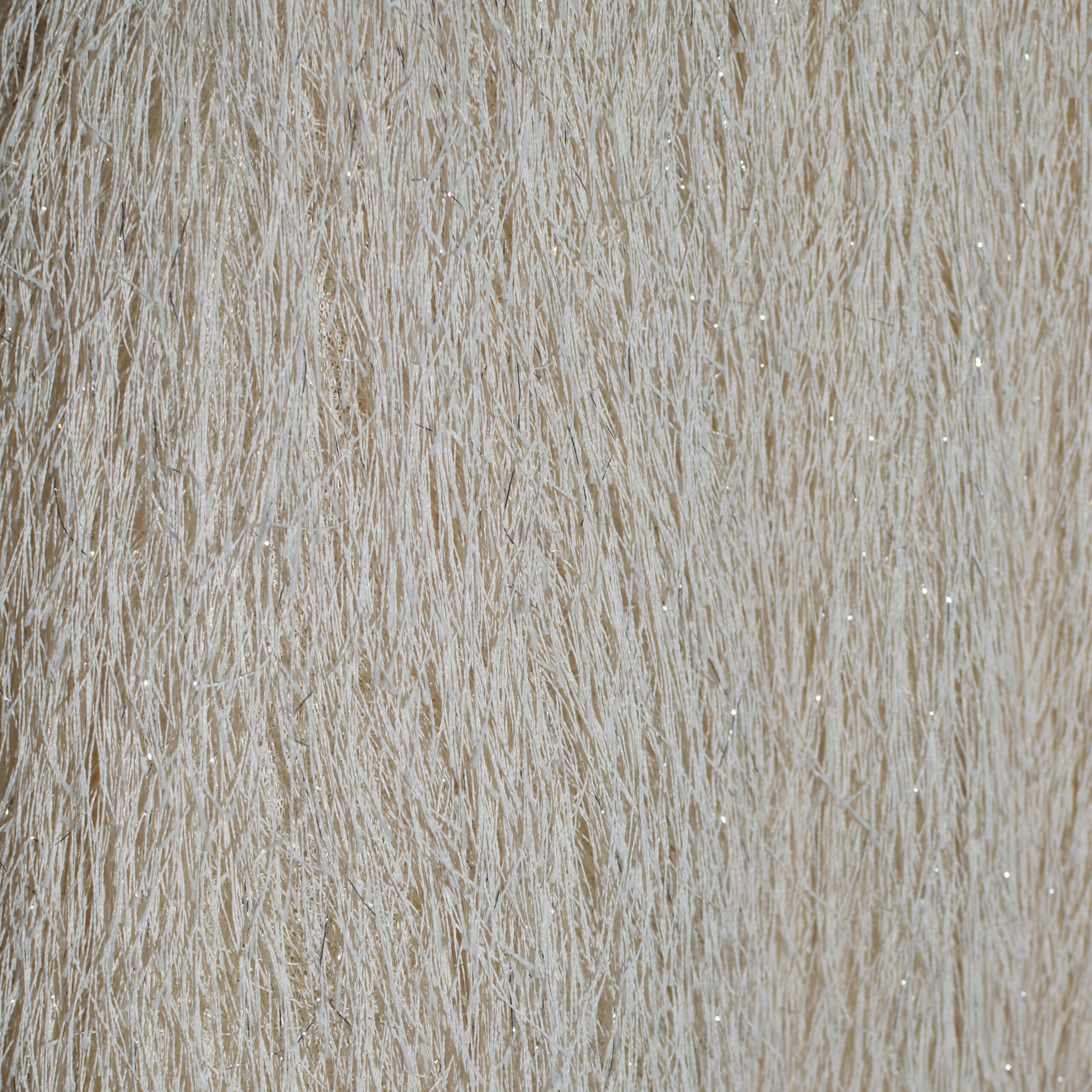 Giacca Aperta Fringed-Effect Panna con Dettagli Lurex Argento JUCCA