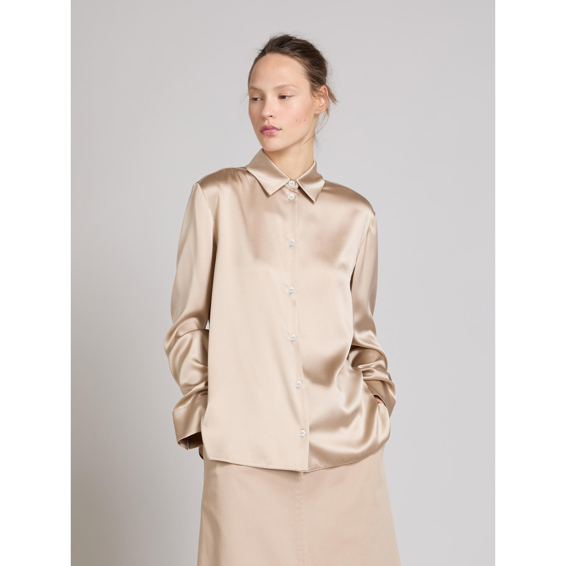 Camicia Max Mara in Raso di Seta Stretch