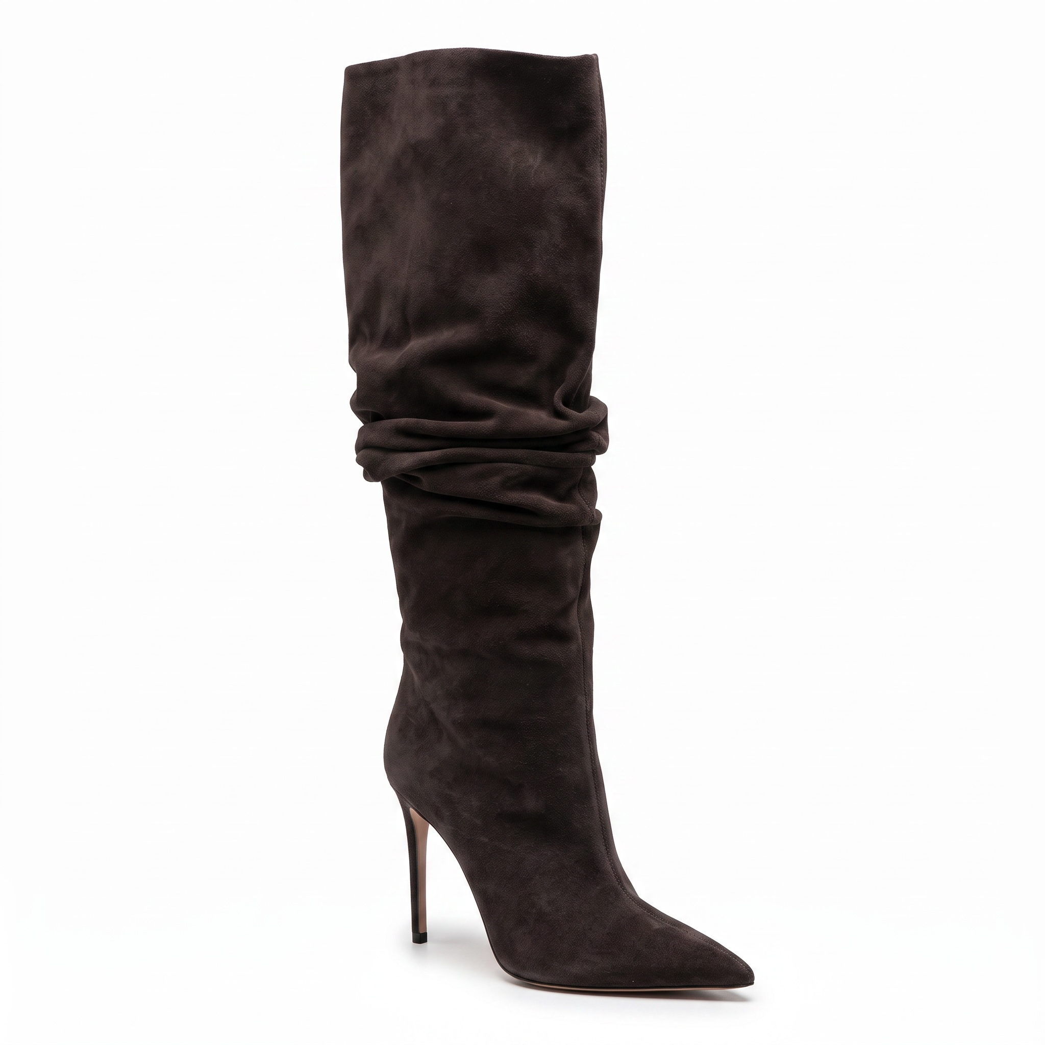 Stivale Slouchy Rennes in Suede Testa di Moro Castagna