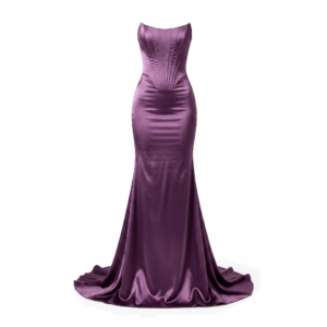 Abito Lungo in Satin Glicine con Bustier Integrato Giuseppe di Morabito