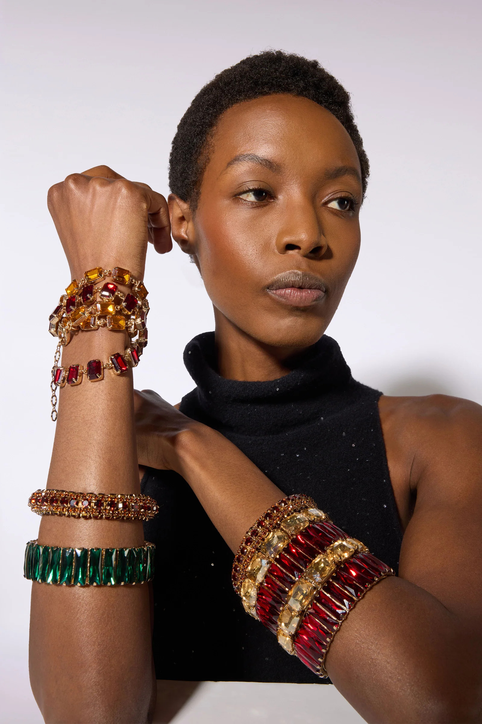 Bracciale Rigido “Dharma” con Castoni di Cristalli