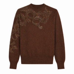 Maglia in puro cashmere con intarsi in pizzo e cristalli Ermanno Scervino