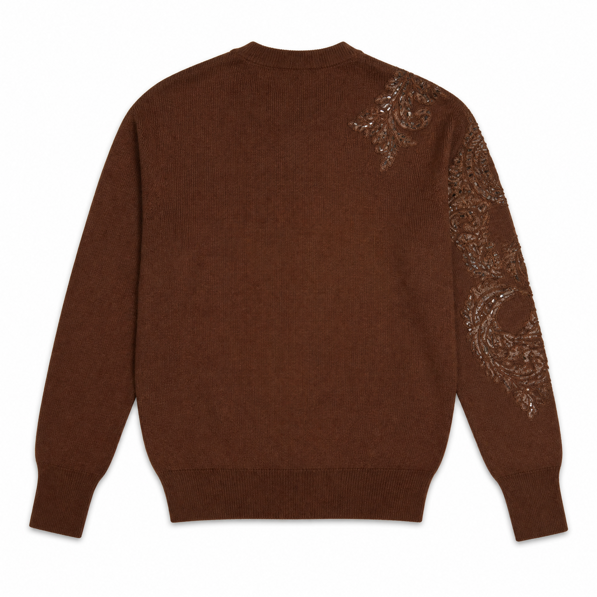 Maglia in puro cashmere con intarsi in pizzo e cristalli Ermanno Scervino