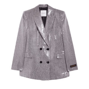 Blazer doppiopetto pied-de-poule con paillettes Ermanno Firenze