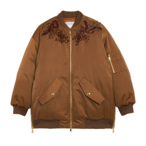 Giubbotto bomber oversize con ricami gioiello Ermanno Firenze