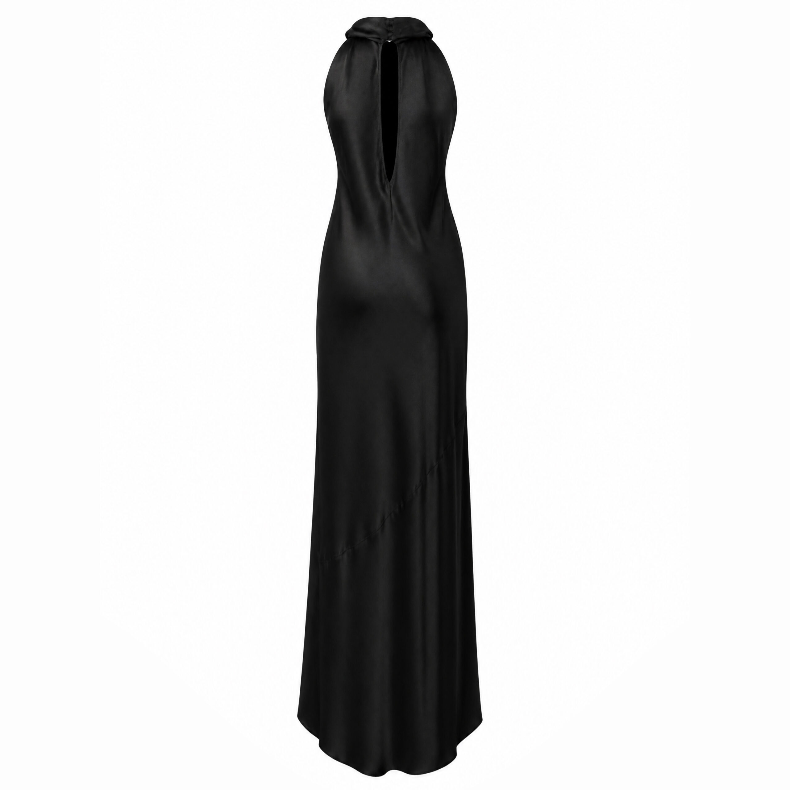 Abito Lungo con Jabot Frontale e Scollo a Goccia JUCCA