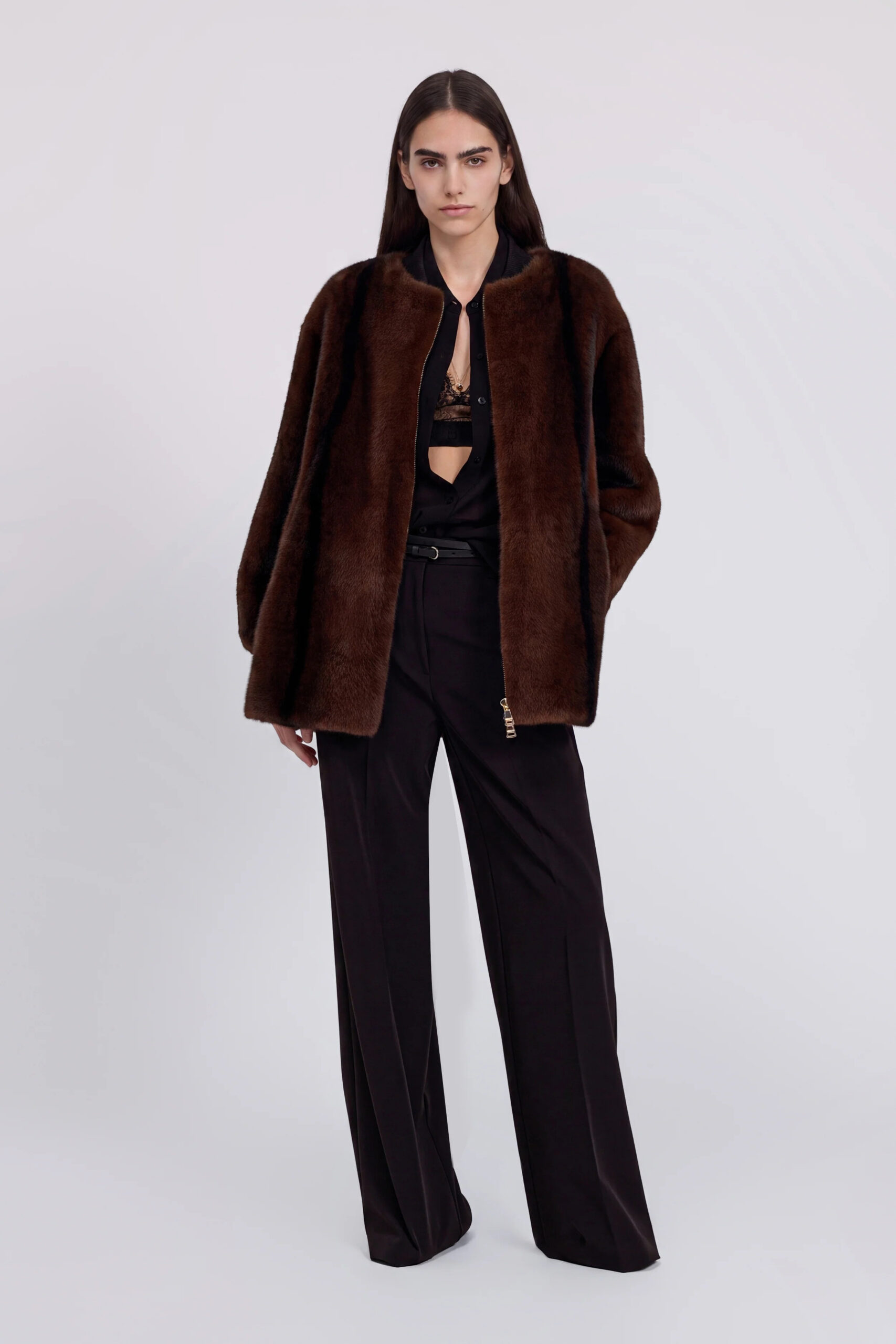 Bomber in Visone Ecologico con Spacchi Ermanno Firenze