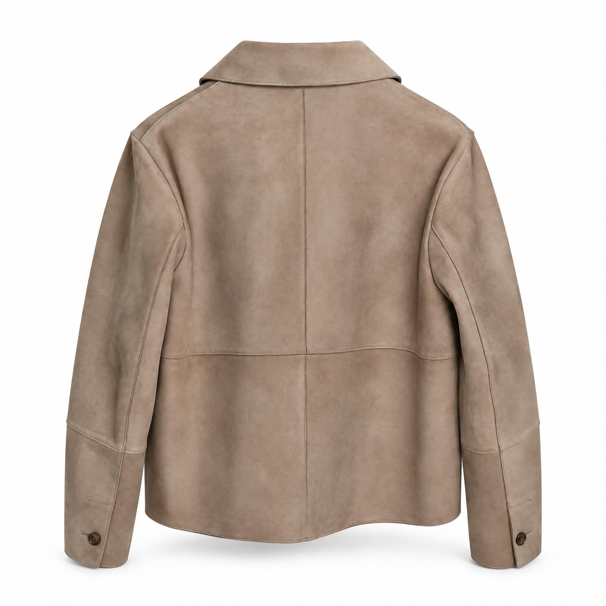 Giacca Corta in Suede con Interni in Maglia Bully