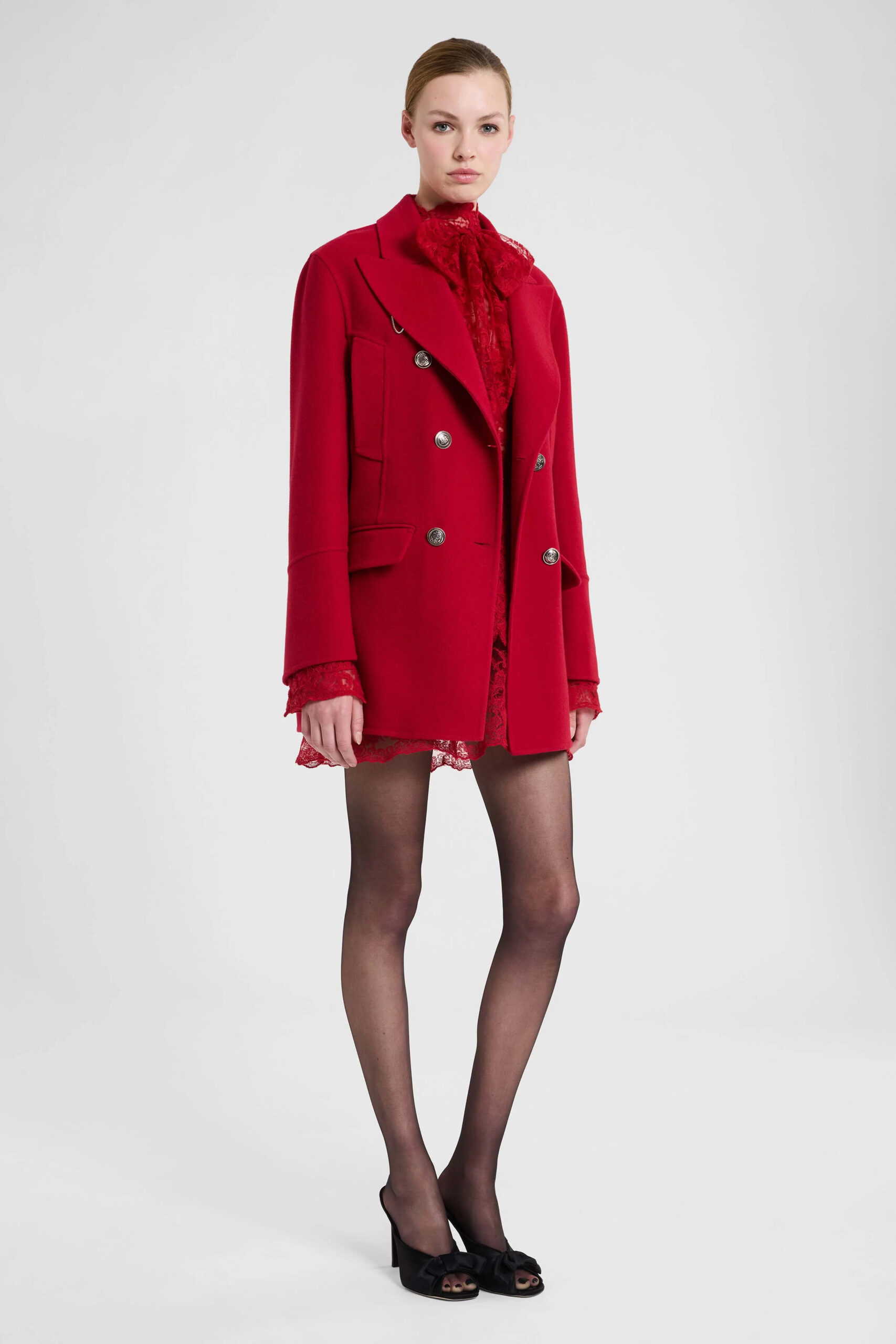 D496D725ZBG-91559-02 Peacot Sartoriale Doppiopetto in Double di Lana con Bottoni Araldici Ermanno Scervino