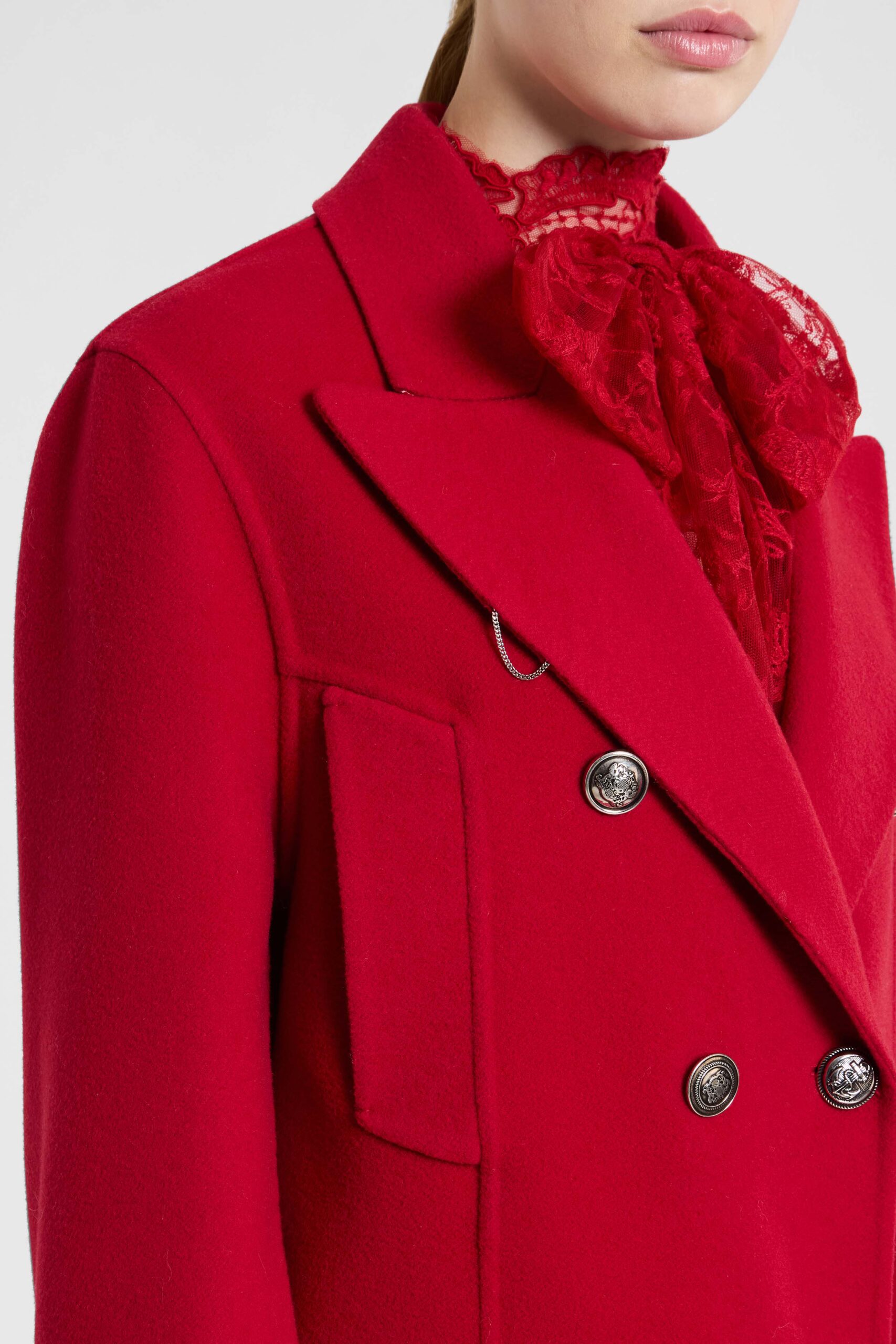 D496D725ZBG-91559-04 Peacot Sartoriale Doppiopetto in Double di Lana con Bottoni Araldici Ermanno Scervino