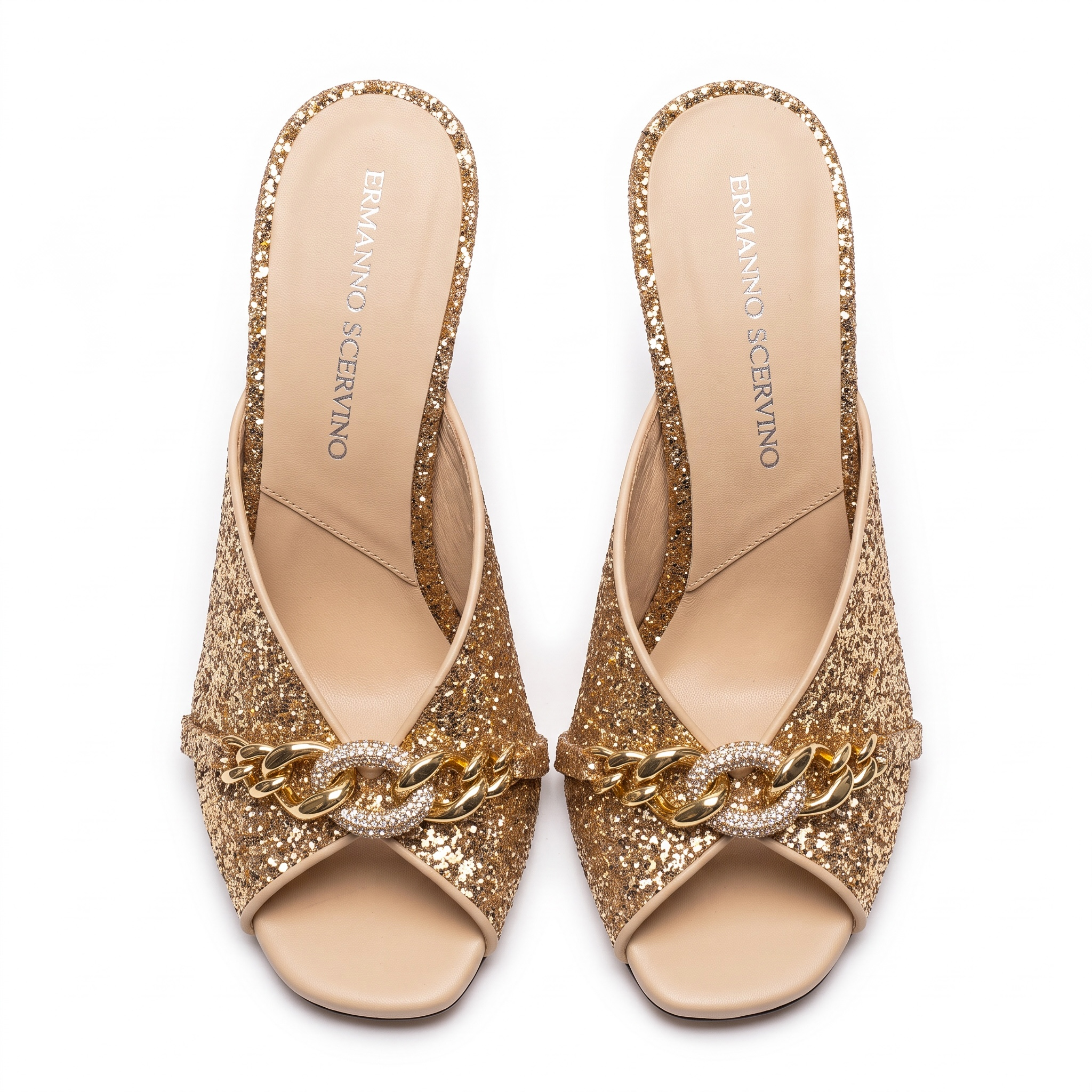 Mule Open-Toe in Glitter Jewel Ermanno Scervino